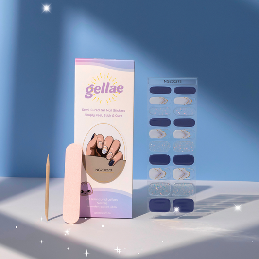 Gellae Marble Snow Magic DIY Semicured Gel Nail Sticker Kit
