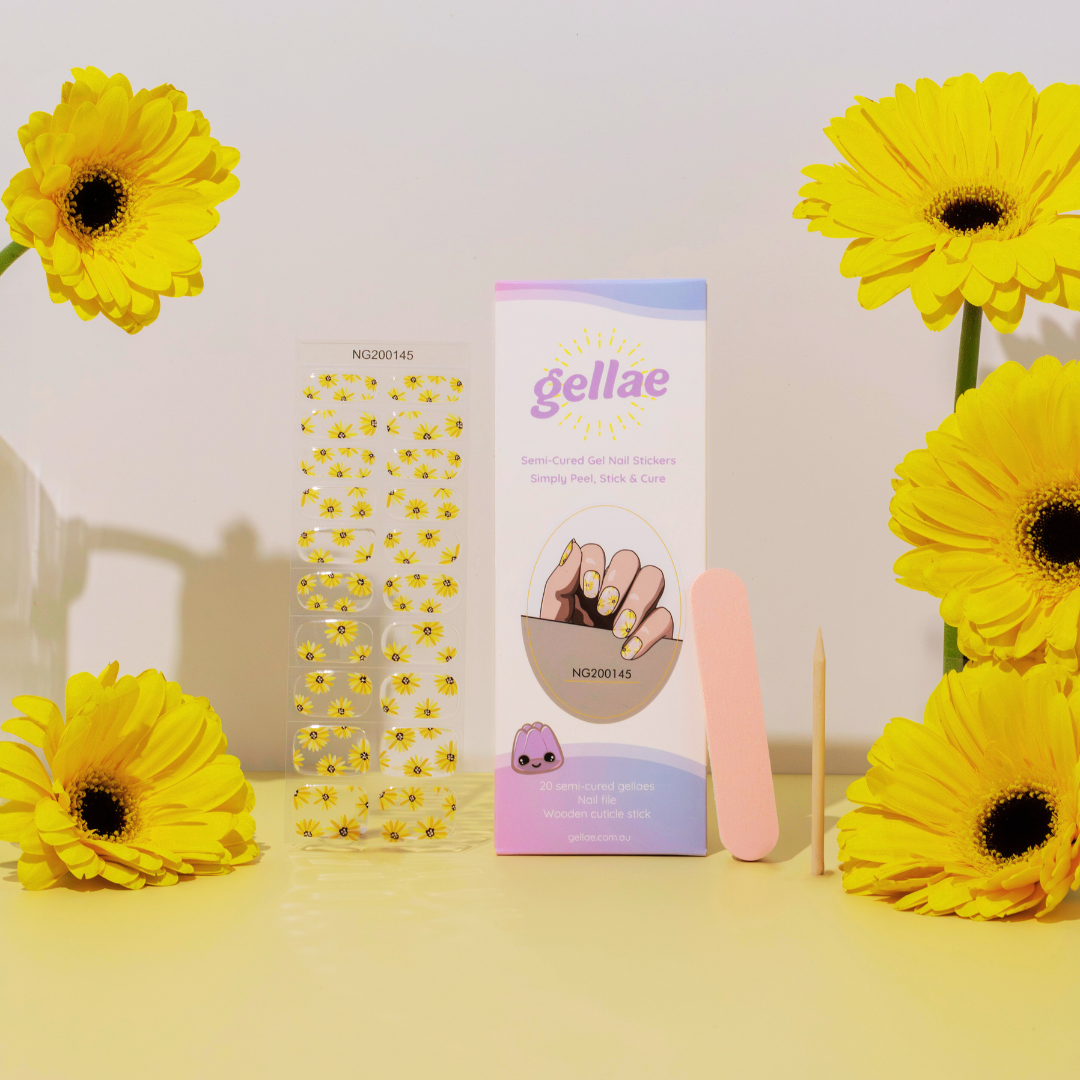 Gellae Sunflower Fields DIY Semicured Gel Nail Sticker Kit