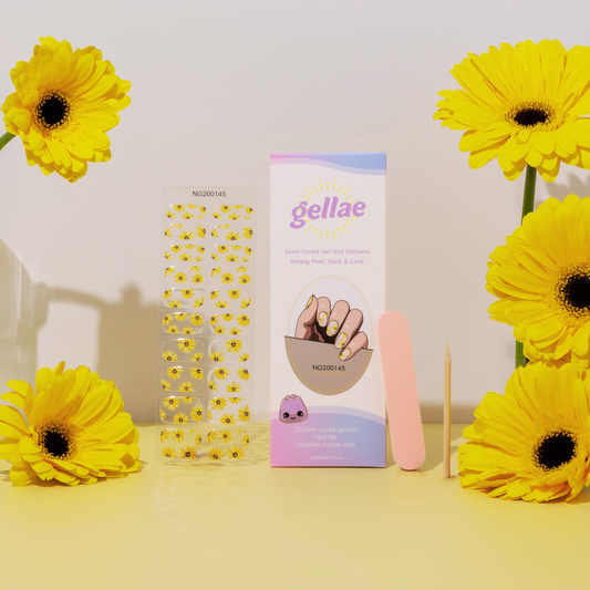 Gellae Sunflower Fields DIY Semicured Gel Nail Sticker Kit