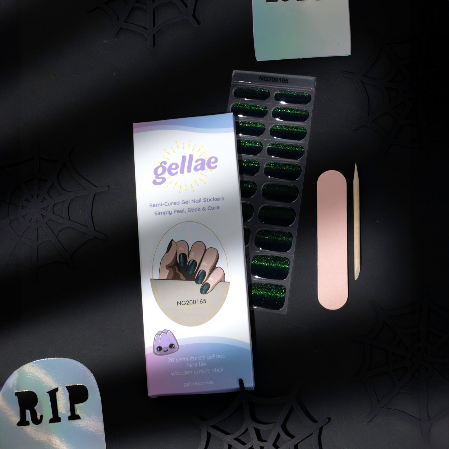 Gellae Wicked Witching Hour Cat Eye Magnetic DIY Semicured Gel Nail Sticker Kit