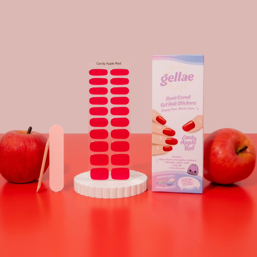 Candy Apple Red DIY Semicured Gel Nail Sticker Kit