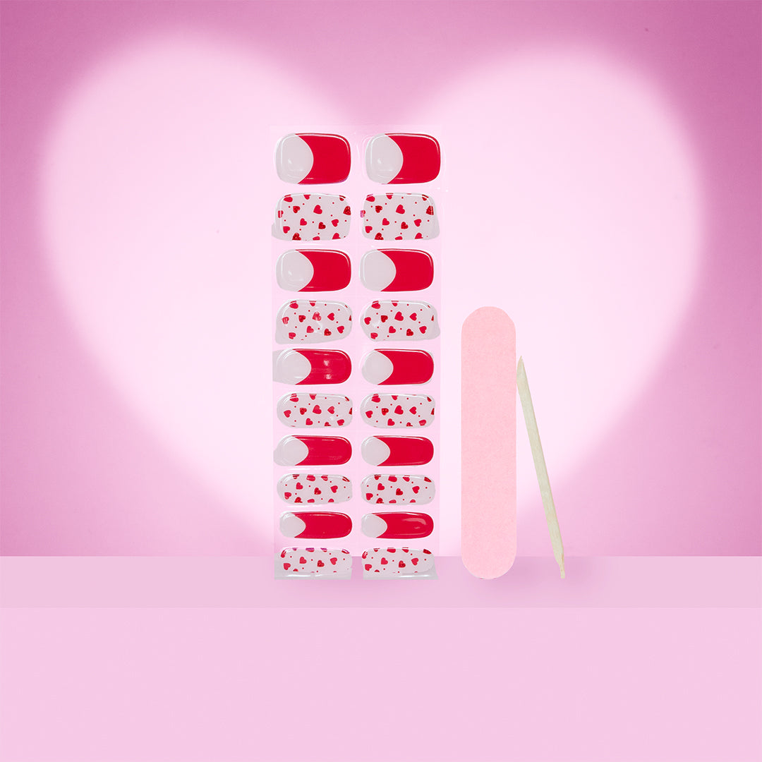 Cupid's Red Hearts Amour DIY Semicured Gel Nail Sticker Kit (VALENTINE LIMITED EDITION)