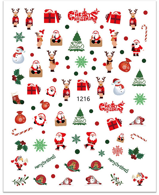Christmas Nail Decals DIY Semicured Gel Nail Sticker Kit (Christmas Limited Edition)