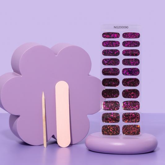 Midnight Amethyst (Speckled) DIY Semicured Gel Nail Sticker Kit