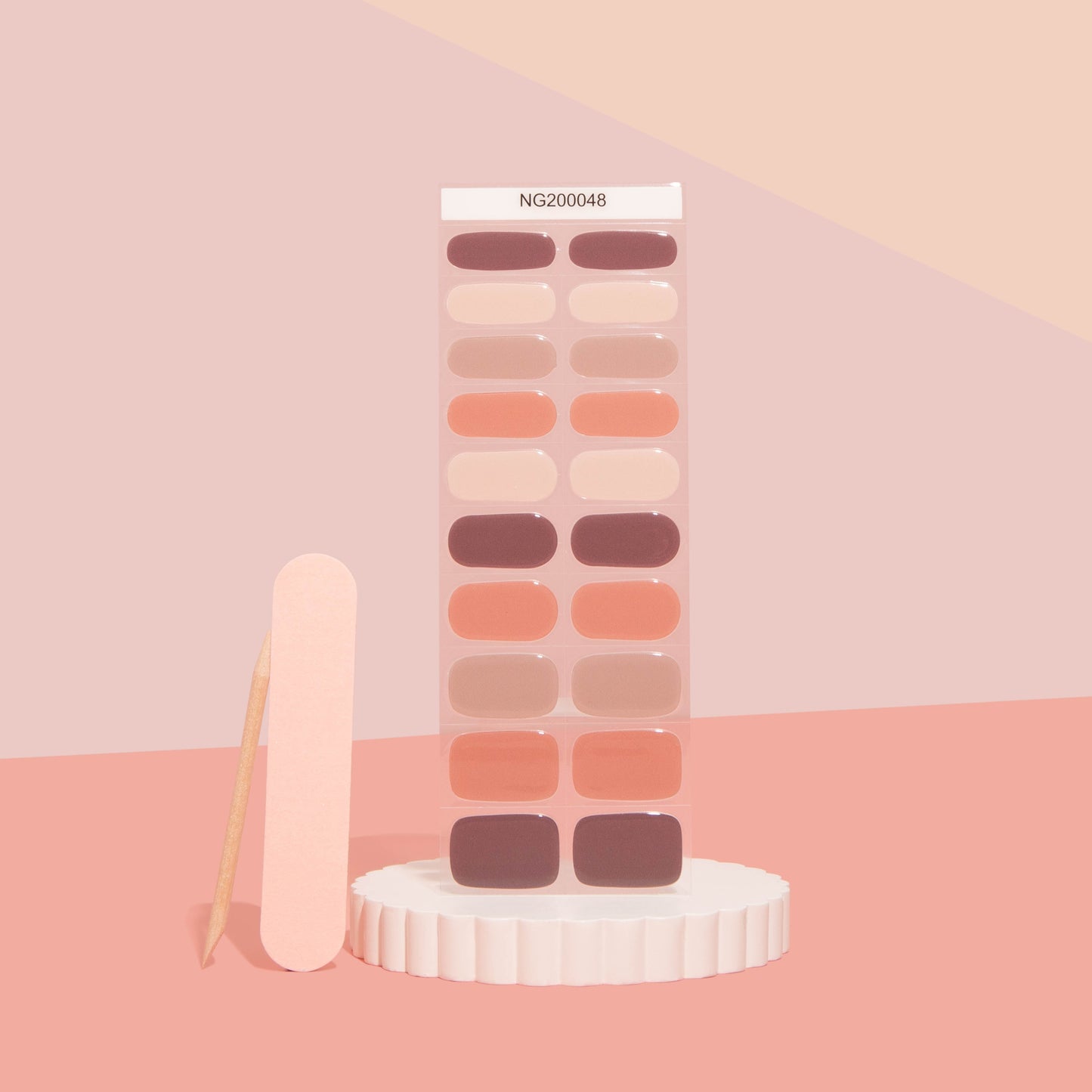 Nude And Wine DIY Semicured Gel Nail Sticker Kit