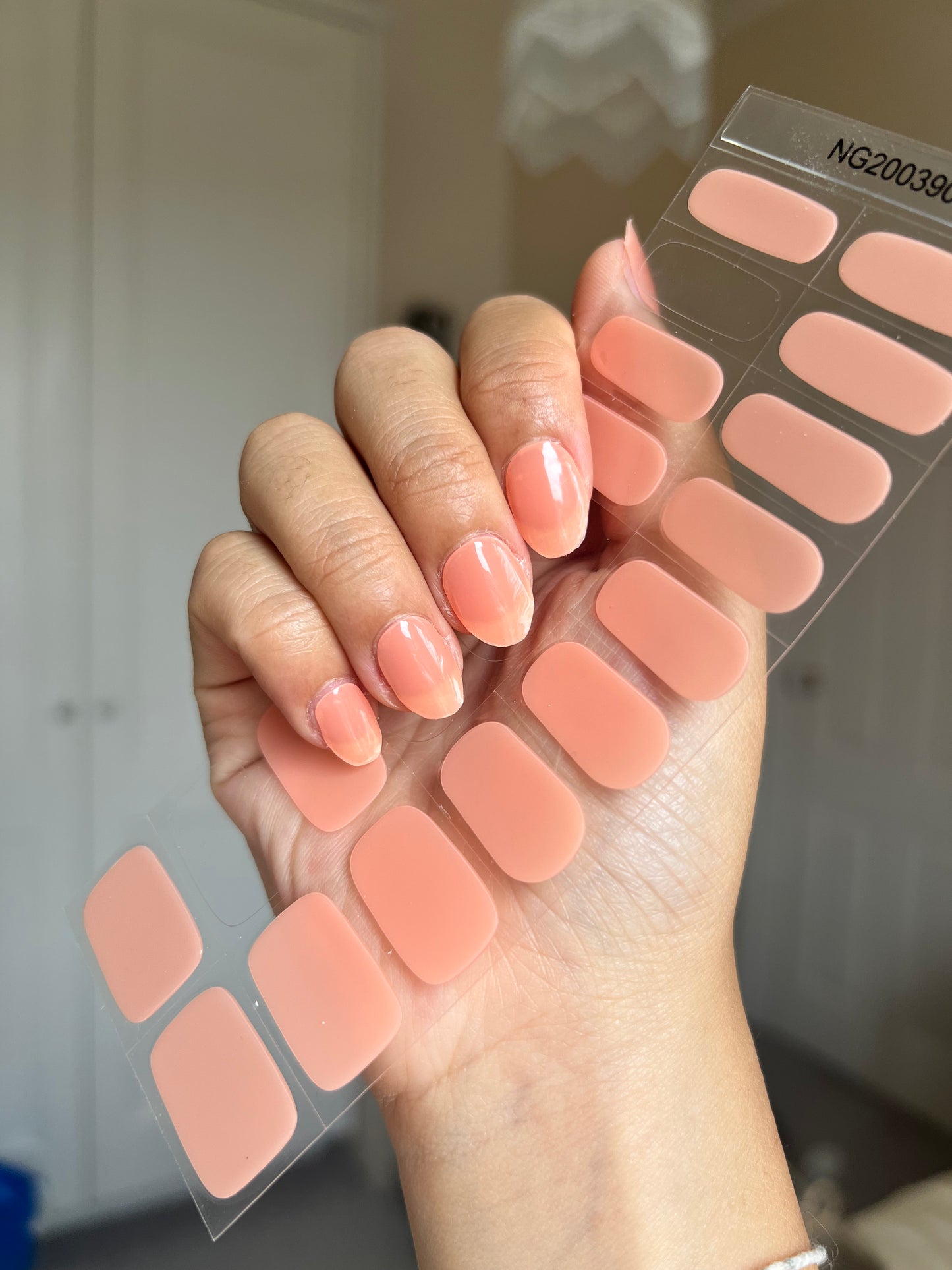 NEW Nude Peach Latte DIY Semicured Gel Nail Sticker Kit