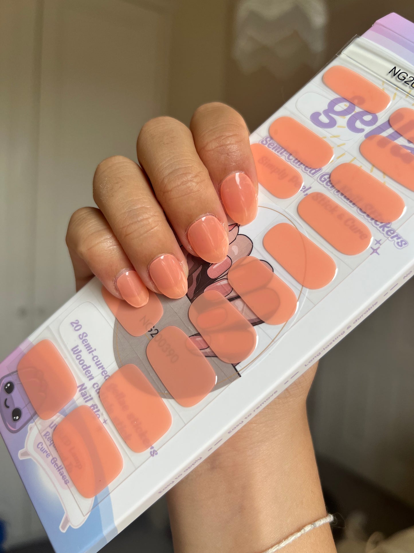 NEW Nude Peach Latte DIY Semicured Gel Nail Sticker Kit