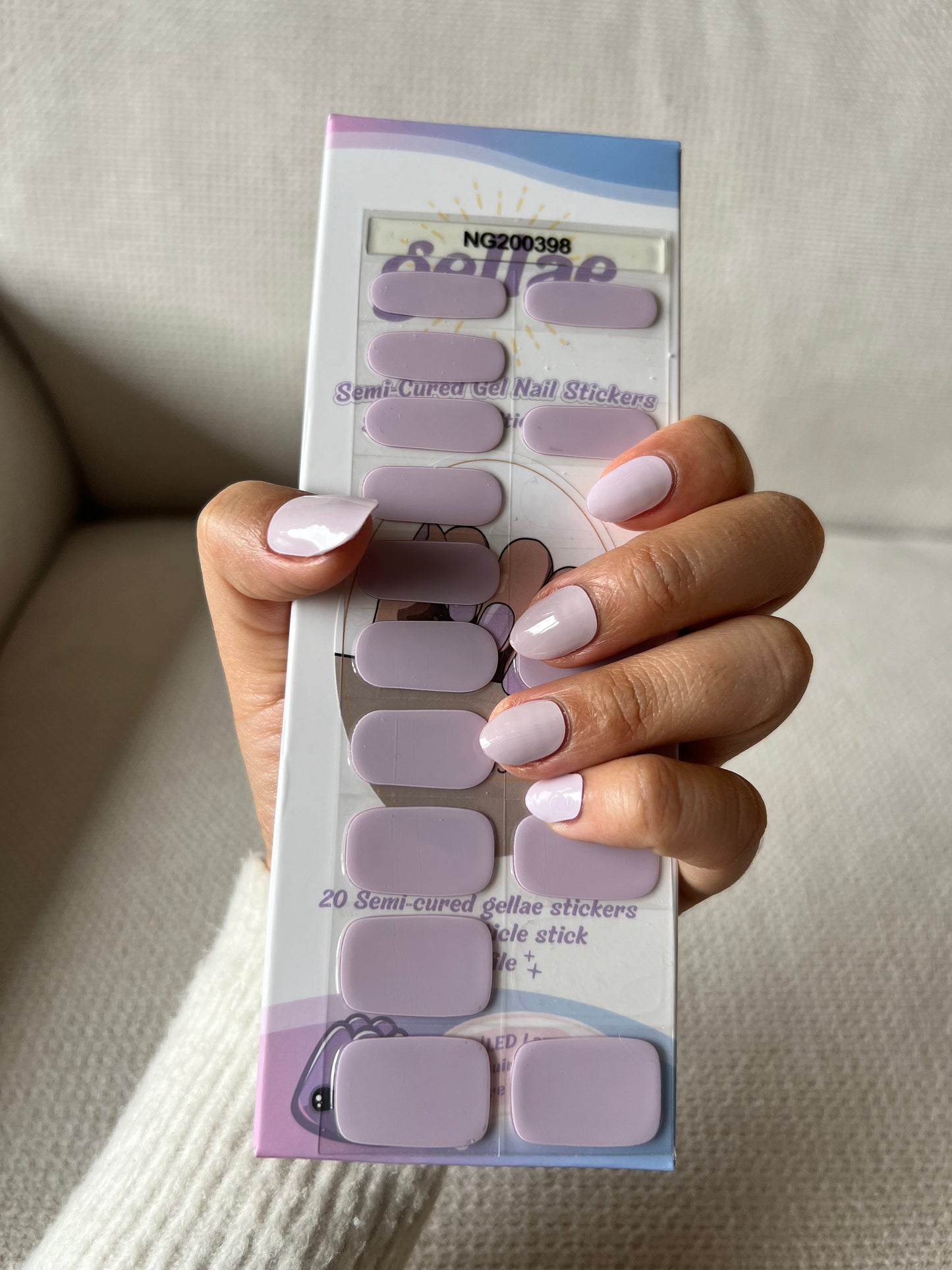 NEW Pastel Lilac Love DIY Semicured Gel Nail Sticker Kit