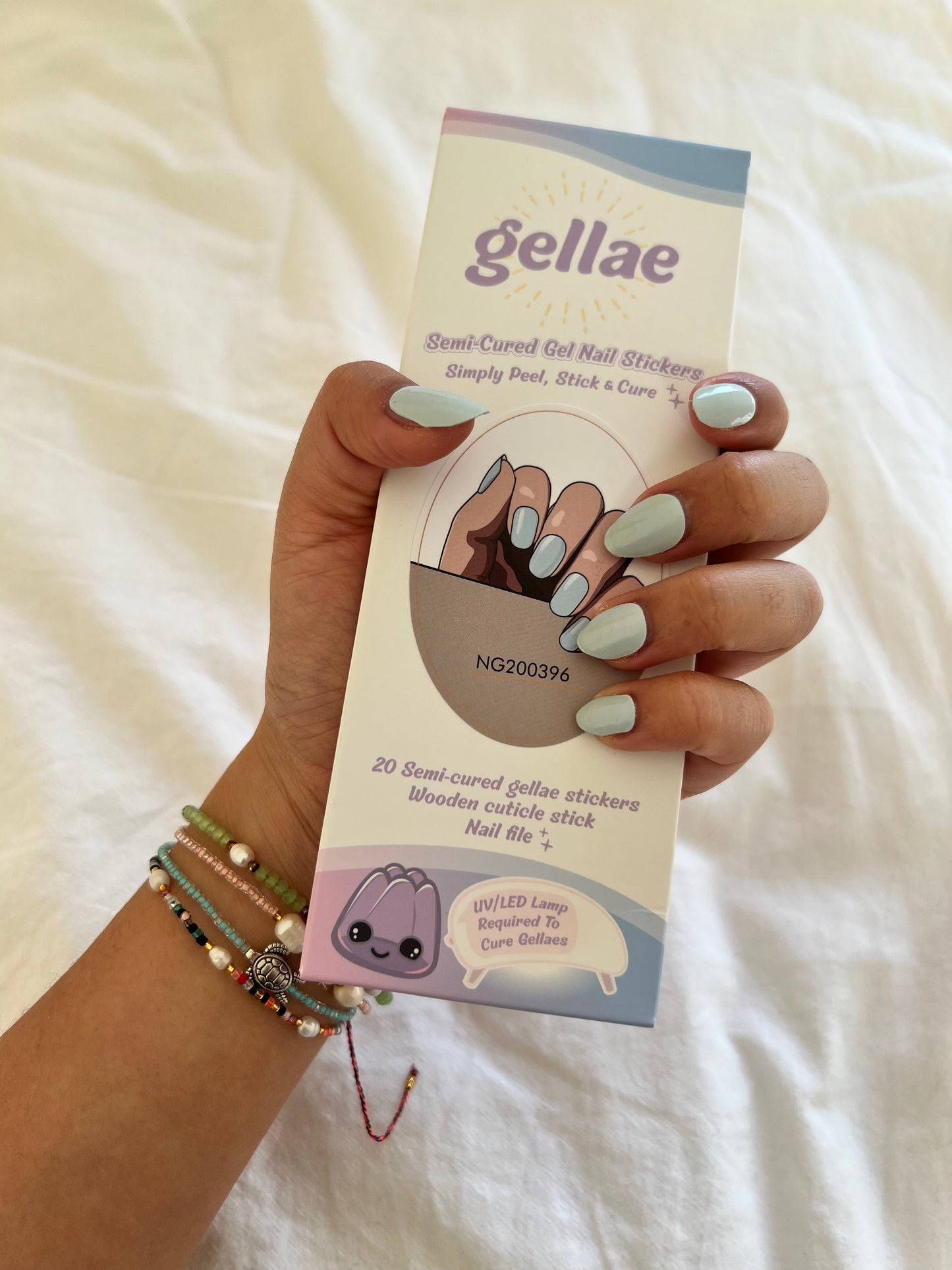 Pastel Mint Green DIY Semicured Gel Nail Sticker Kit