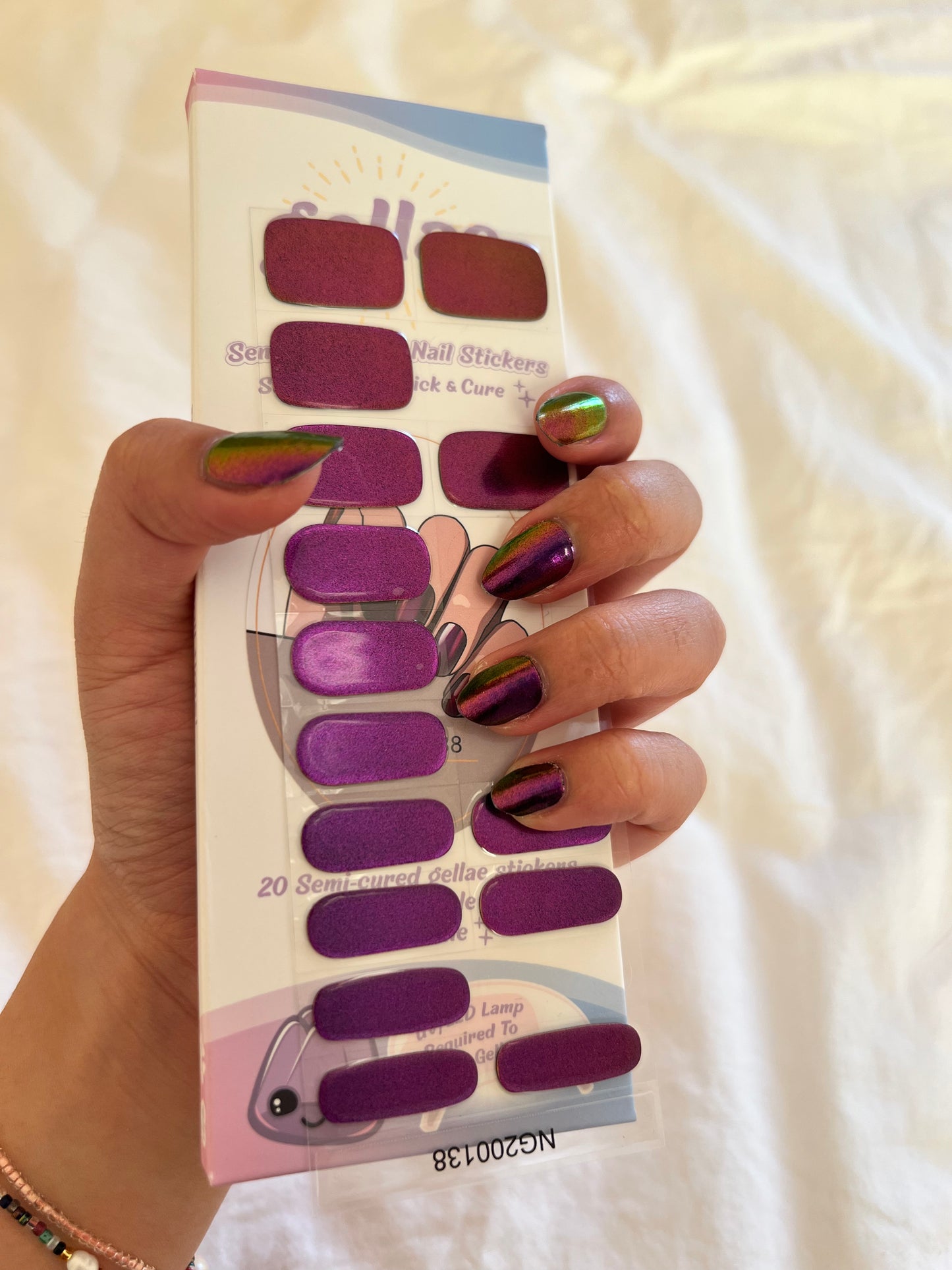 Electric Purple Chameleon DIY Semicured Gel Nail Sticker Kit