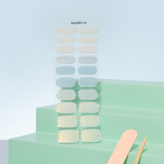 Lilac Lime (perleskinnende) DIY Semicured Gel Negle Sticker Kit