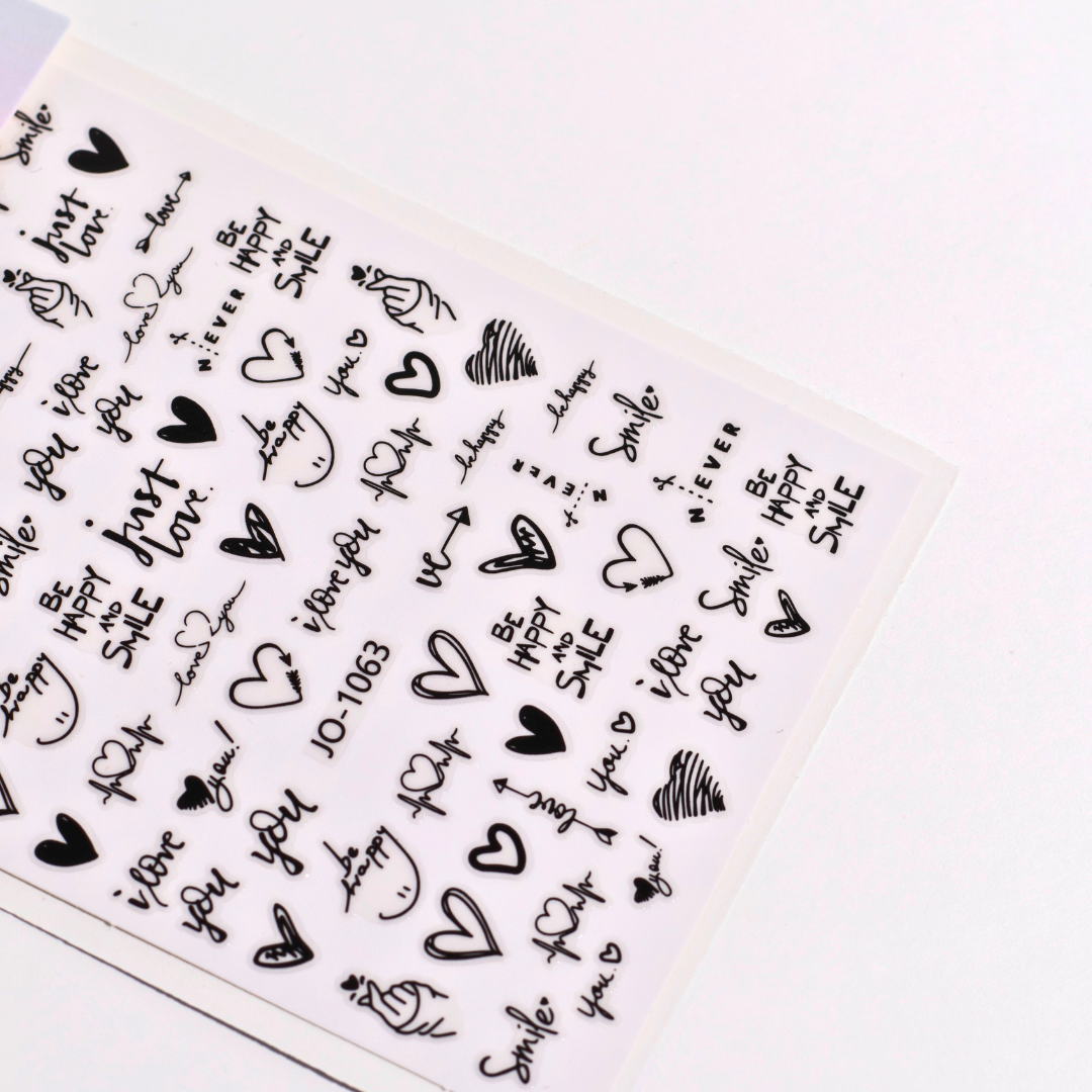 Valentine Nail Decals DIY Semicured Gel Nail Sticker Kit (Valentine Limited Edition)
