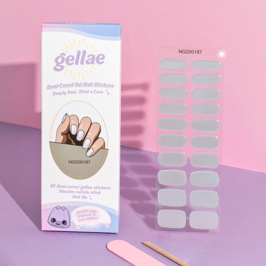 Moonlight Glazed Grey DIY Semicured Gel Nail Sticker Kit
