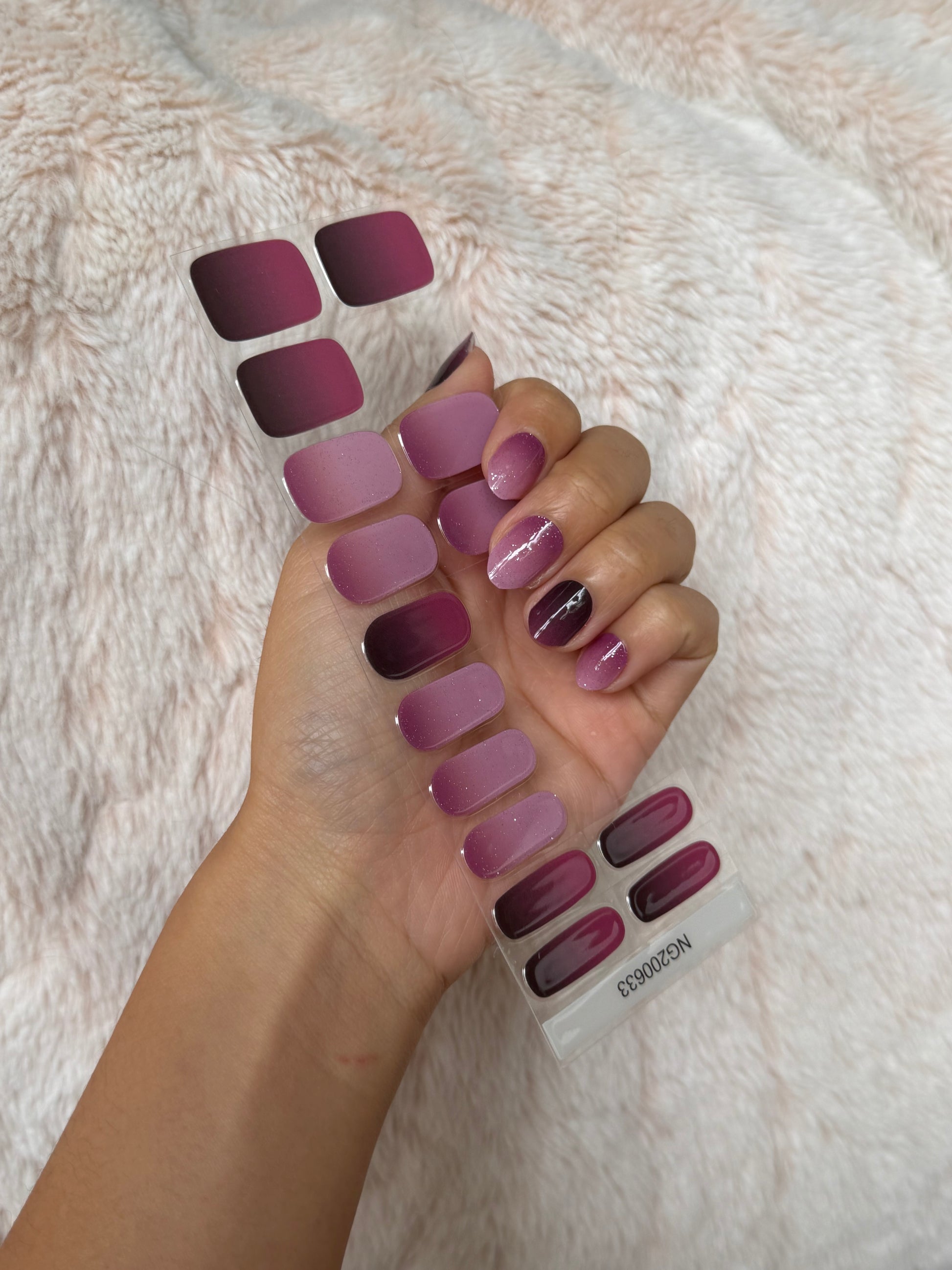 NEW Mulberry Eclipse Ombre DIY Semicured Gel Nail Sticker Kit