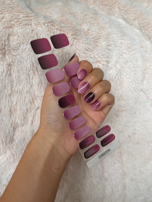 NEW Mulberry Eclipse Ombre DIY Semicured Gel Nail Sticker Kit