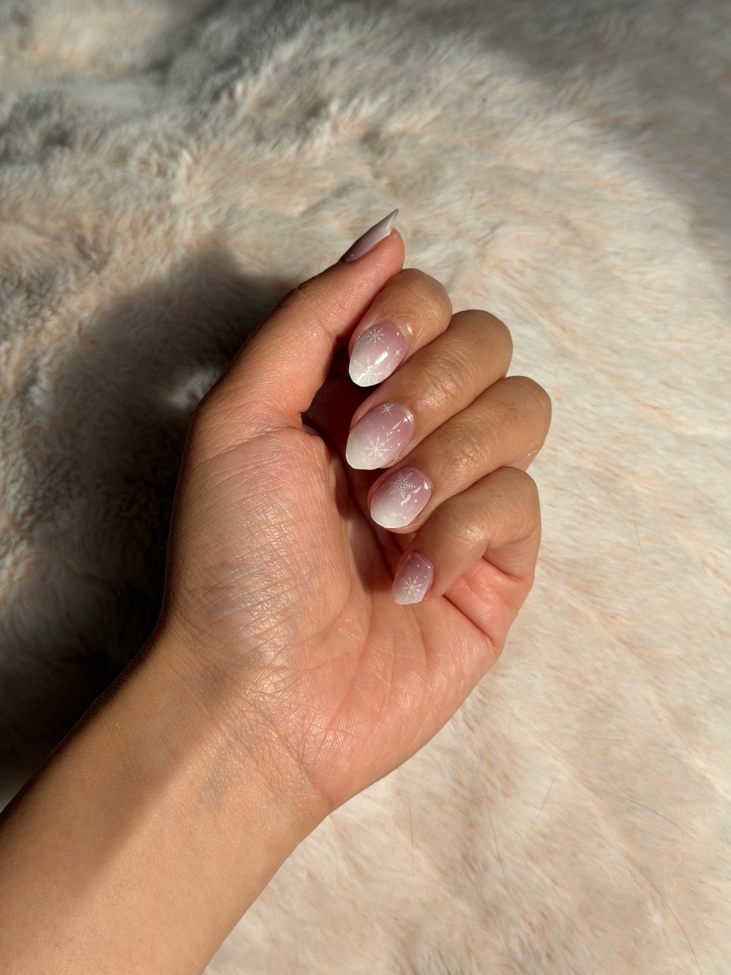 NEW Muted Rose Snowflake DIY Semicured Gel Nail Sticker Kit