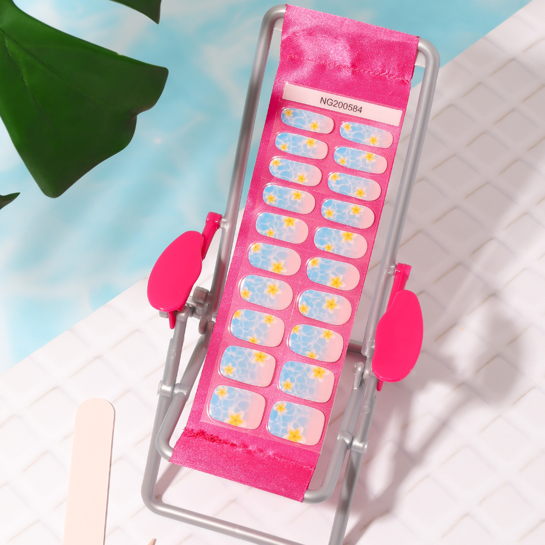 NEW Aloha Blue Waves DIY Semicured Gel Nail Sticker Kit