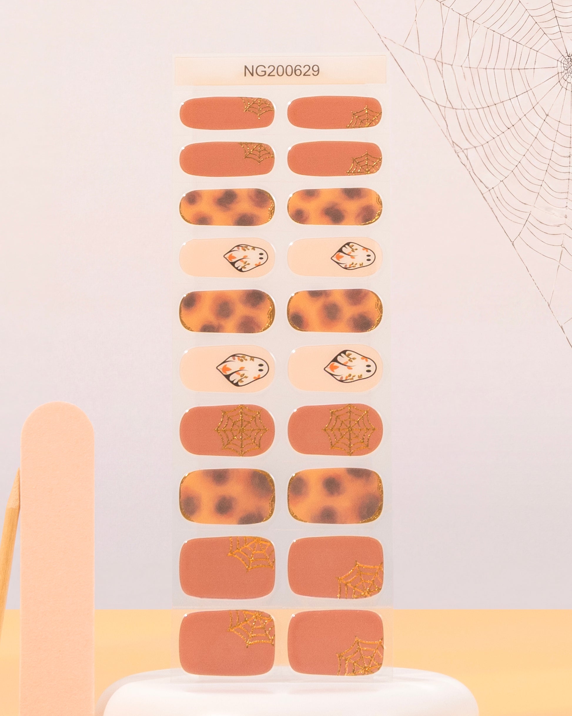 NEW Amber Spooky Nights DIY Semicured Gel Nail Sticker Kit