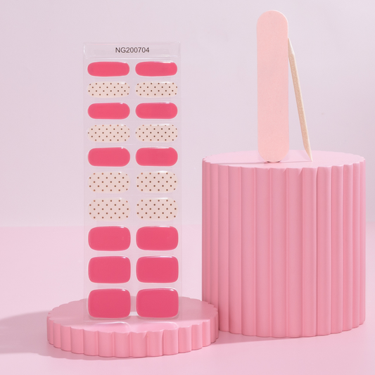 NEW Bubblegum Polka Dot Party DIY Semicured Gel Nail Sticker Kit