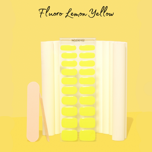 NEW Fluoro Lemon Yellow DIY Semicured Gel Nail Sticker Kit