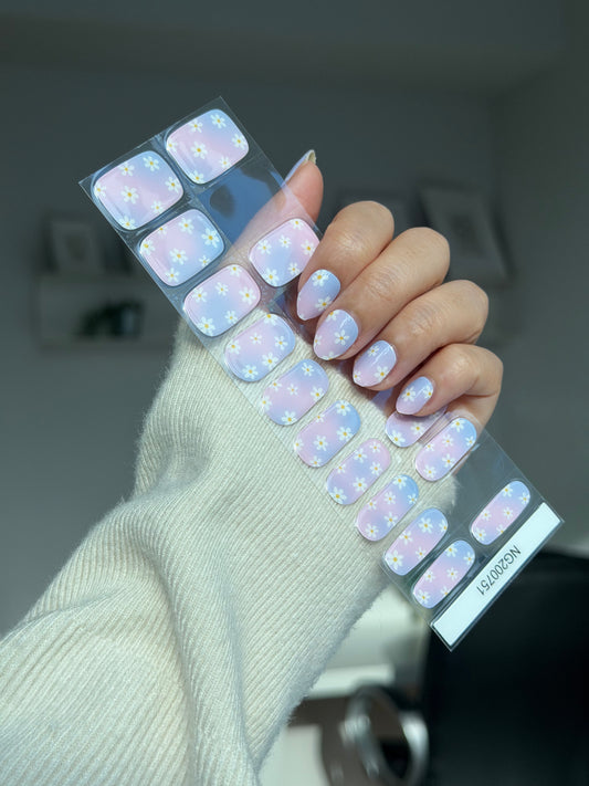 NEW Lilac Cotton Blossom DIY Semicured Gel Nail Sticker Kit