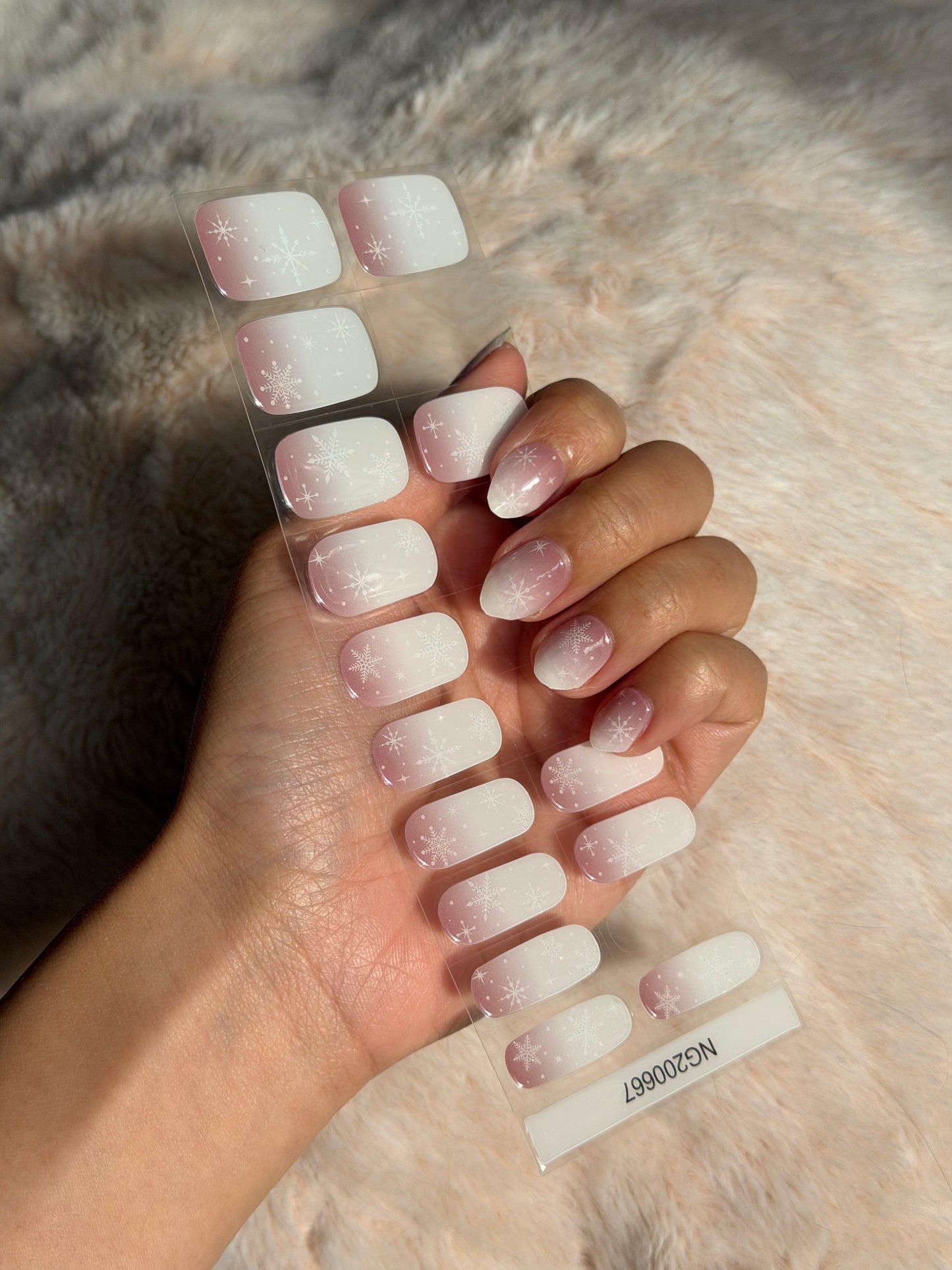 NEW Muted Rose Snowflake DIY Semicured Gel Nail Sticker Kit