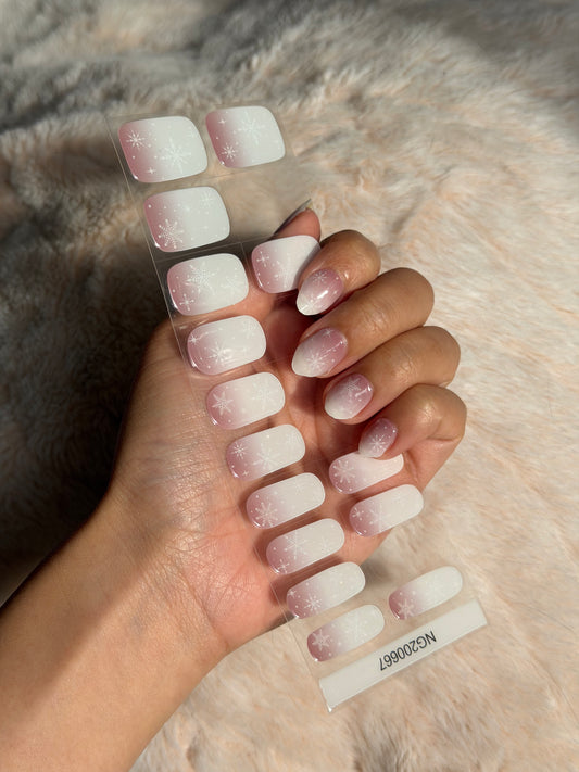 NEW Muted Rose Snowflake DIY Semicured Gel Nail Sticker Kit