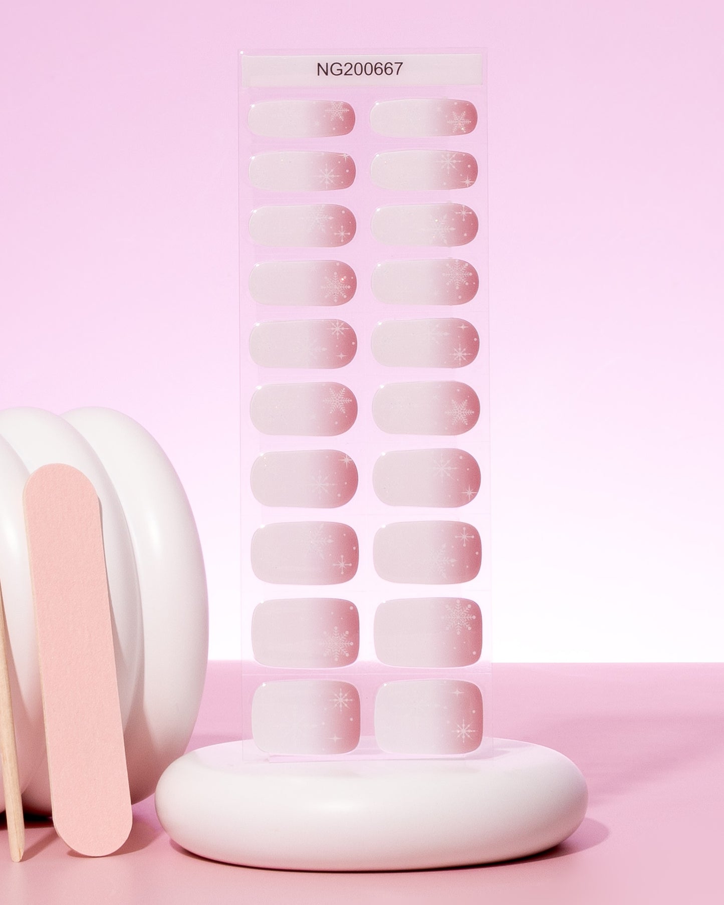 NEW Muted Rose Snowflake DIY Semicured Gel Nail Sticker Kit