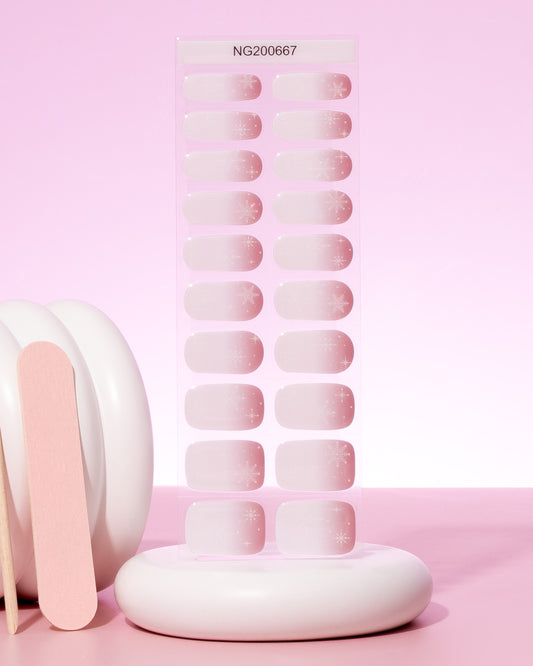 NEW Muted Rose Snowflake DIY Semicured Gel Nail Sticker Kit