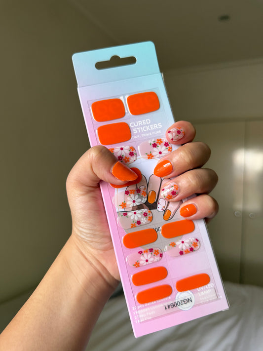 NEW Orange Blossom Bliss DIY Semicured Gel Nail Sticker Kit