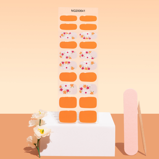 NEW Orange Blossom Bliss DIY Semicured Gel Nail Sticker Kit