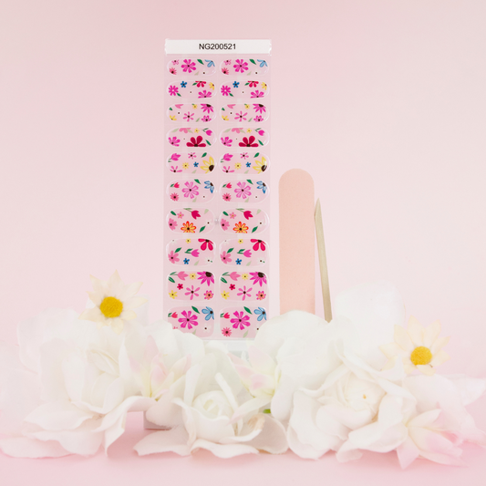 NEW Pink Petal Bloom DIY Semicured Gel Nail Sticker Kit