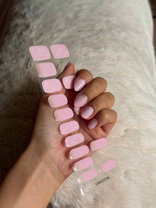 NEW Pink Twilight Shower DIY Semicured Gel Nail Sticker Kit