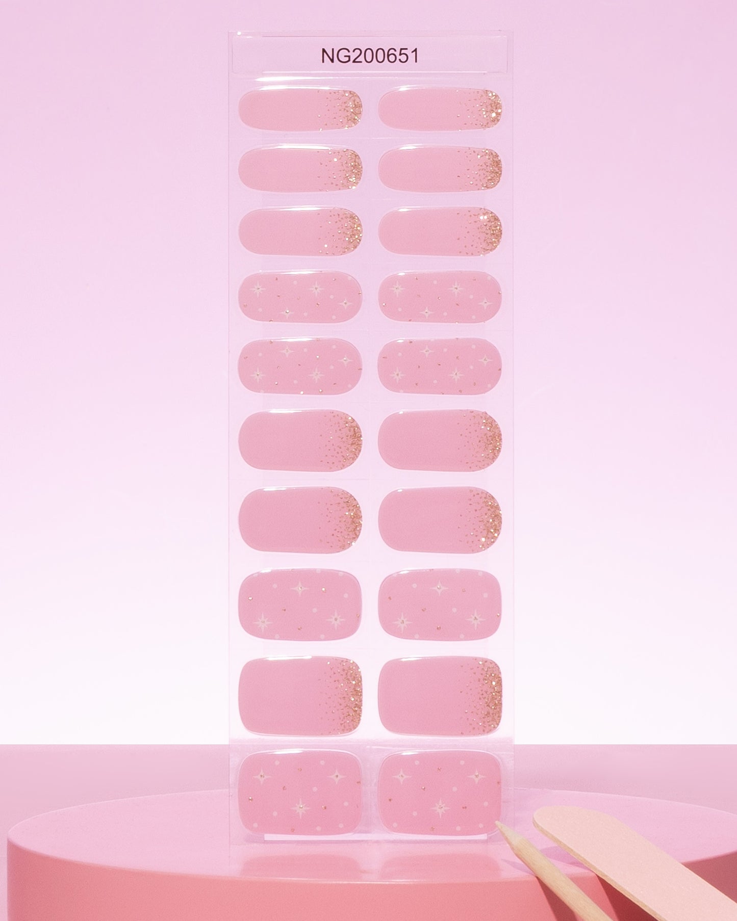 NEW Pink Twilight Shower DIY Semicured Gel Nail Sticker Kit