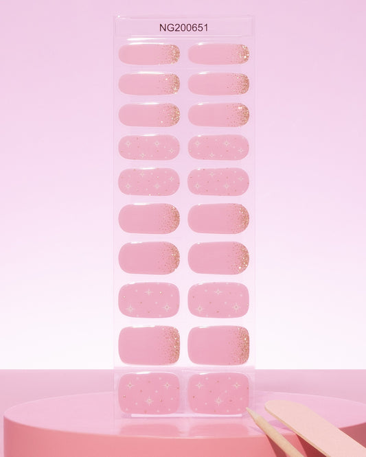 NEW Pink Twilight Shower DIY Semicured Gel Nail Sticker Kit