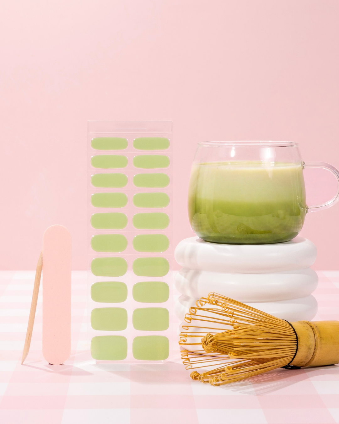 NEW Pistachio Matcha Cream DIY Semicured Gel Nail Sticker Kit
