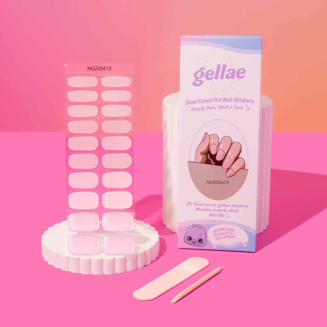 Gellae NEW Seashell Pink Chameleon DIY Semicured Gel Nail Sticker Kit