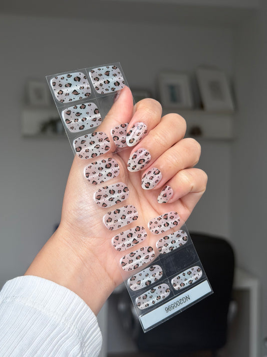 NEW Sparkling Champagne Leopard Dreams DIY Semicured Gel Nail Sticker Kit