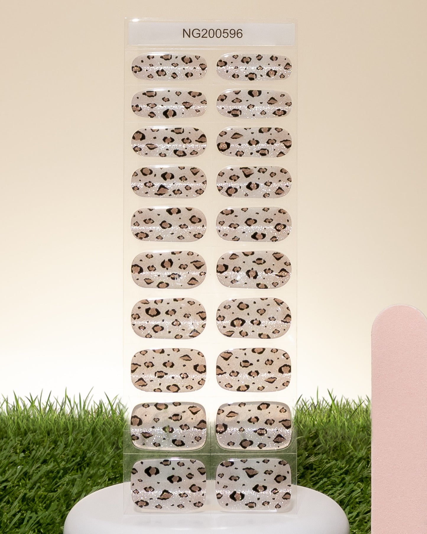 NEW Sparkling Champagne Leopard Dreams DIY Semicured Gel Nail Sticker Kit