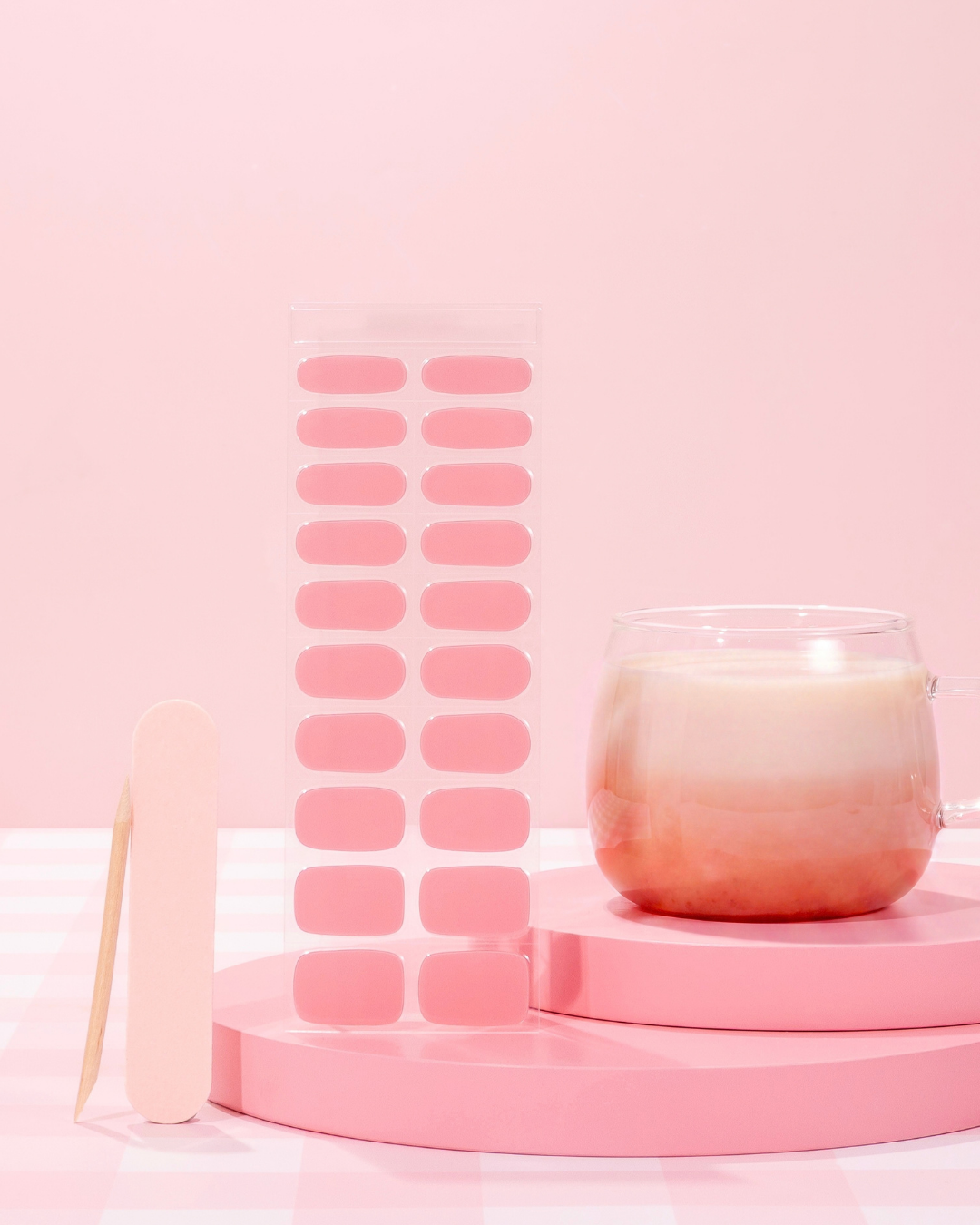 NEW Strawberry Milkshake DIY Semicured Gel Nail Sticker Kit
