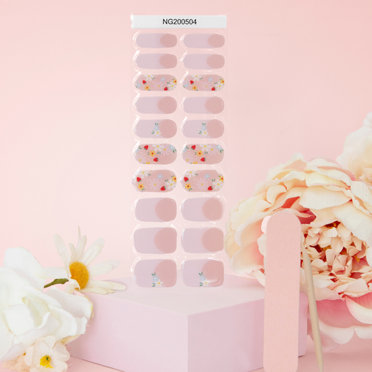 NEW Strawberry Nude French Tip DIY Semicured Gel Nail Sticker Kit