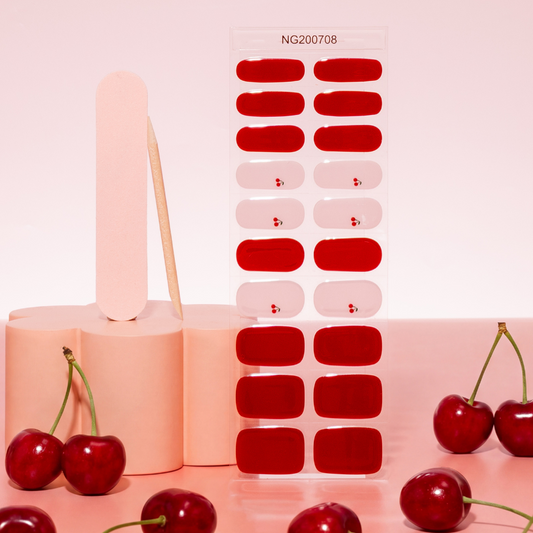 NEW Wild Cherry Gloss DIY Semicured Gel Nail Sticker Kit