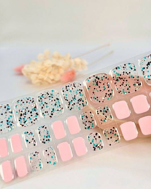 (PEDI/TOES) Confetti Crush DIY Semicured Gel Nail Sticker Kit