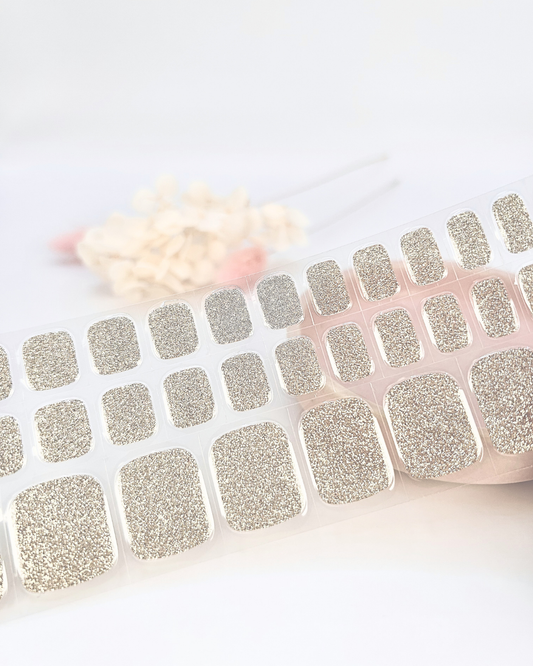 (PEDI/TOES) Crystal Glitter Night DIY Semicured Gel Nail Sticker Kit