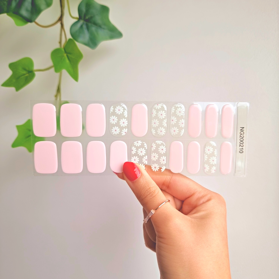 Pink Daisy Dream DIY Semicured Gel Nail Sticker Kit (LIMITED EDITION)