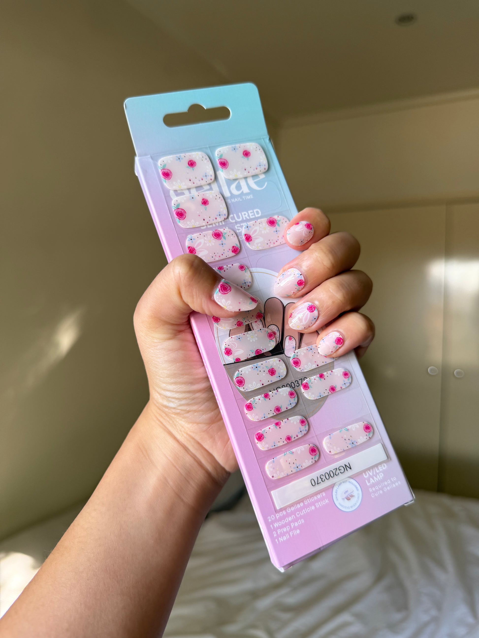 Rosy Bloom Bunny DIY Semicured Gel Nail Sticker Kit