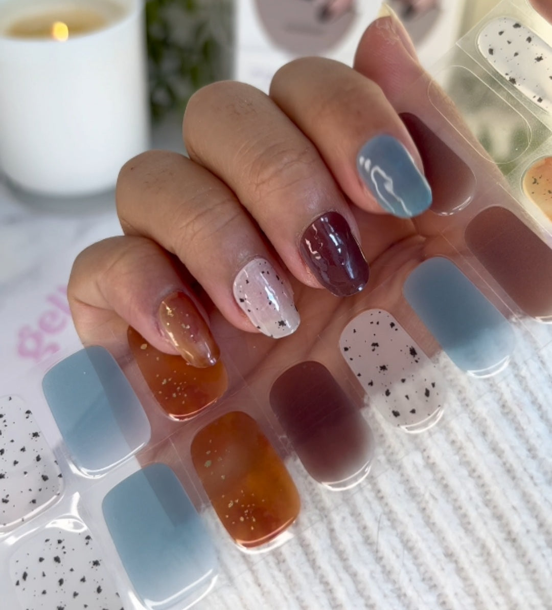 Autumn Dawn Skies DIY Semicured Gel Nail Sticker Kit