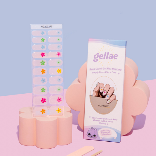 NEW Smiley Flowers DIY Semicured Gel Nail Sticker Kit