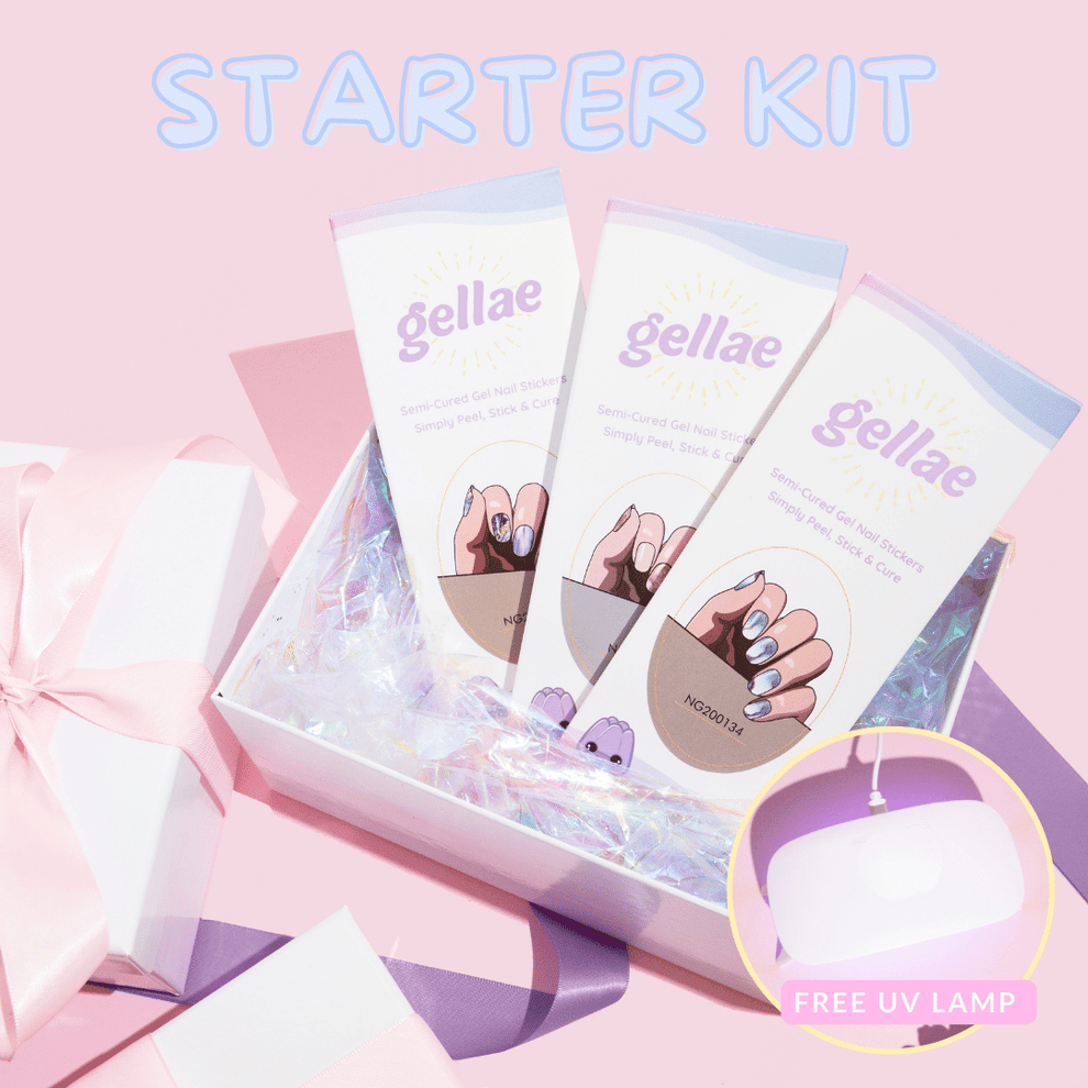 Gel Nail Sticker Starter Kit (FREE UV Lamp With 2 Or More Gel Nail Sti ...