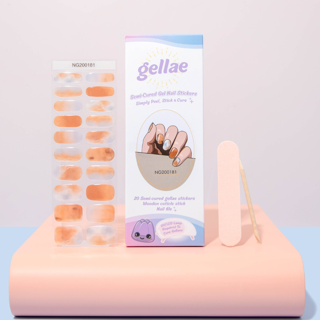 Gellae DIY Watercolour Dusk Skies DIY Semicured Gel Nail Sticker Kit